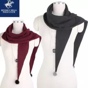 [니나스파리]폴로클럽_밍크폼폼 레이온삼각롱머플러(N5W107)