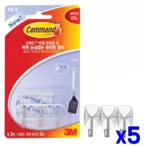 [JED] 투명 부착 훅 간편 행거 후크 접착식걸이 주방용 x5개
