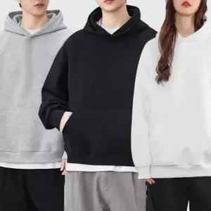 [옷자락]남녀공용 커플룩 기모 루즈핏 무지 겨울 후드티