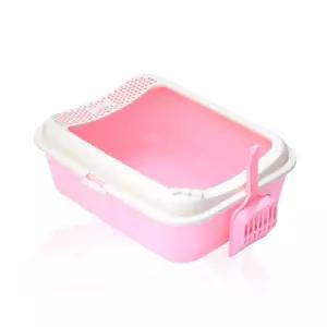 탐나는 고양이 화장실 키튼(핑크)모래통 평판 캣토일렛 평판형 후드형 자동 변기 펠렛