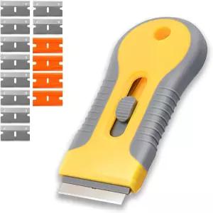 면도날 스크랩 15개 추가 칼날 스크래퍼 도구 접이식 페인트 제거 라벨 청소 스티커 데칼 유리 및