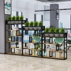 가벽 선반 철제 파티션 조경 카페 진열대 실내 원목 칸막이 이동식 책장 타공 타공판 낮은