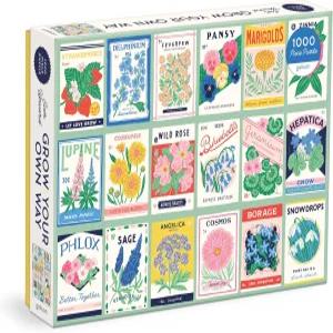 갤리슨 에버 업 ？ 성인과 가족을 위한 밝고 대담한 빈티지 스타일 꽃 씨앗 패킷 아트워크로 재미있고