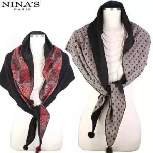 [니나스파리]밍크폼폼_H이니셜 숄머플러(N5S060)
