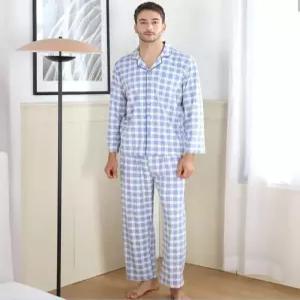 [레노마 이너웨어]남성 탄탄체크 피치스판 9부 파자마 상하의 세트 AF3SH48246