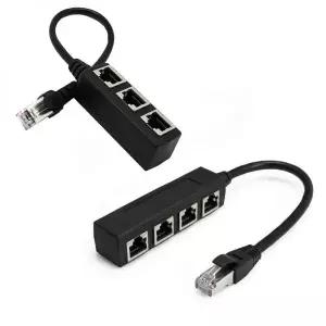 랜선젠더 4 In 1 RJ45 분배기 LAN 이더넷 네트워크 커넥터 네트워킹 용 어댑터 케이블 남성 234 여성