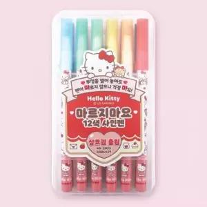 [문구/오피스] 12색 산리오 헬로키티 마르지마요 사인펜-12EA
