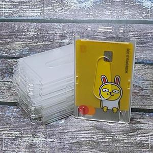 이름표 학교 집게 일회 용 세로형 id 사원증 비닐 신분증케이스-ID 홀더 아이디카드 10개 행사 목걸이