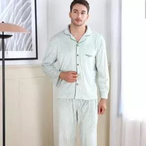 [레노마 이너웨어]남성 스트라이프 밍크 스판 9부 잠옷 상하의 세트 AF3SH48270