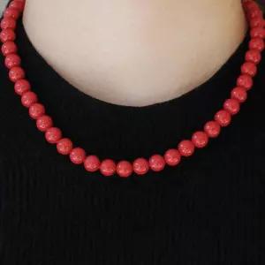 [제이로렌]바이데이지 8mm 레드 진주 목걸이 Bn0589