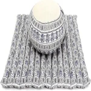 리와디 명상 쿠션 세트 - 원형 자푸 베개 1개와 사각 롤업 자부톤 매트 1개 카폭으로 채워진 번들