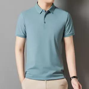 야무치 남친 니트 여름 캐주얼 데일리룩 터틀넥 폴라 반팔 셔츠 루즈핏 칼라 자수 코튼라이크 탑 KUK2