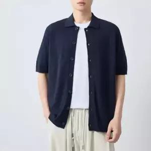 야무치 남자 니트 면 오피스룩 데일리룩 칼라넥 하이톤 터틀넥 카디건 슬라브 반팔 KUK2