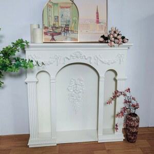 벽난로 콘솔 감성 현관 아이보리 폭좁은 슬림 수납장 선반 장식장 복도장 인테리어 거실