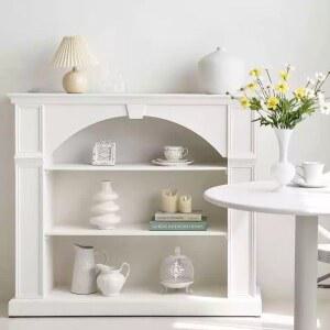 벽난로 콘솔 인테리어 선반 북유럽감성 폭좁은 복도장 화이트 수납장 장식장 거실 슬림 현관