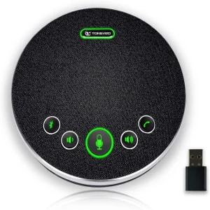 TONGVEO 블루투스 스피커 전화 회의 마이크 무선 360 음성 픽업 4 AI 노이즈 캔슬링 USB/동글/블루투스