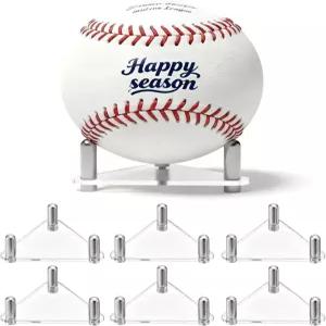 해피시즌 6팩 야구 홀더 전시 사인 야구공용 투명 아크릴 볼 스탠드 소프트볼 테니스 및 당구공 스테인리스