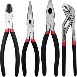 MFBJXC 4팩 8인치 멀티 툴 플라이어 Cr-V 콤비네이션 세트 홈 조인트 대각선 커팅 니들 노즈 기본 수리용