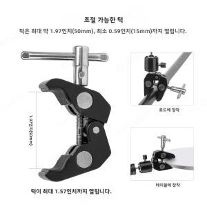 360도 회전 가능한 슈퍼 클램프 ° 미니 볼 헤드 퀵 릴리스 브래킷 삼각대 마운트 1/4 나사 클립 DSLR 카메