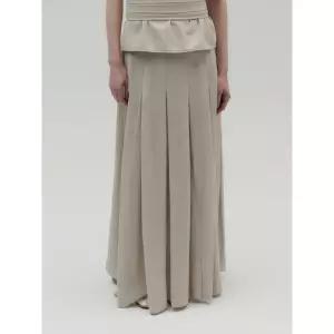 SALTY PEBBLE SOFT MAXI PLEATED SKIRT BEIGE 1112588