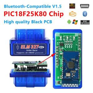 최신 ELM327 듀얼 보드 PIC25K80 칩 3000 + 범용 코드 리더 OBD2 elm327 V1.5 미니 블루투스 5.1 자동차 문