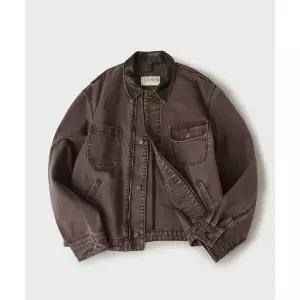 매장정품 HOOVES 블리치드 캔버스 워크 자켓[워시드브라운]