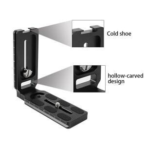 CF02 카메라 수직 플레이트 Arca 스위스 삼각대 헤드 용 호환 콜드 슈 L 범용 호환 자형 퀵 릴리스