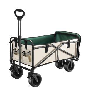 캠핑 웨건 접이식 카트 야외 운반용 폴딩 핸드카트 소형 8인치 100kg 다용도 베이지 블랙