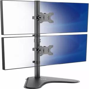 VIVO 듀얼 모니터 책상 스탠드 독립형 LCD 마운트 최대 34인치 블랙 적층형 수직 위치 2 울트라와이드