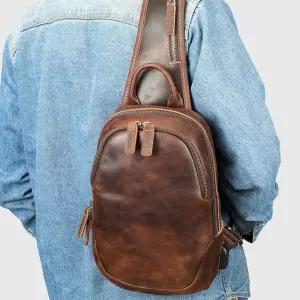 포뇨2 남성용 브라운 크로스 숄더 숄더백 어깨 가죽 가방 OPH2