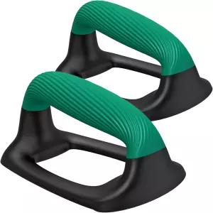 키피카 푸시업 바 두꺼운 부드러운 플라스틱 손잡이가 있는 스탠드 안정적이고 미끄럼 방지 베이스 바닥