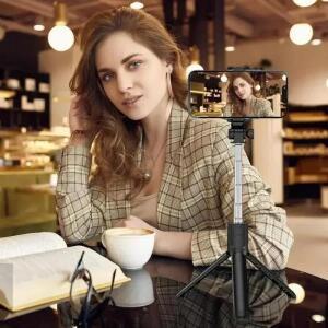 360도 회전 셀카봉 폰 홀더 삼각대  폴 다중 모드 카메라 소재 접이식 휴대폰 거치대 도구