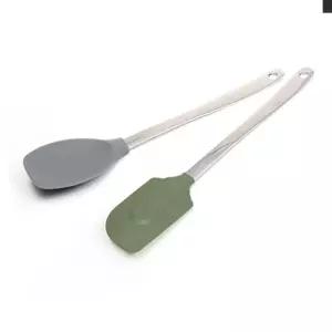 실리콘 주방기구 2종세트(스파츄라 볶음스푼)스패출라 싹쓸이주걱 알뜰 실리컨 다용도 내열