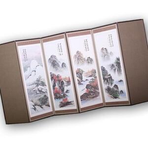 커버포함 두레공예사옥비단미니옥반야산수화6폭병풍 JW5DE4C8