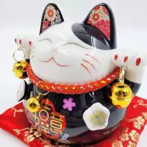 [문구] 비밀 일본 도자기 마네킨네코 저금통 블랙