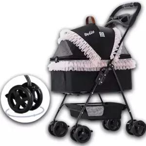 강아지 4륜 레이스 유모차 1P 360도 회전 분리형 외출