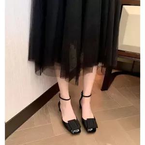 여친 여름 양가죽 단화 미들힐 신발 미드힐 하이힐 웨지힐 MN 샌들 인기2