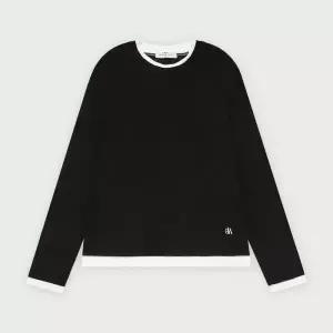 행텐 여성 레이어드 셔링 슬림핏 긴팔티셔츠_100 10520-131-422-02 1195555