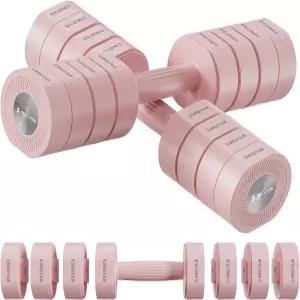 덤벨 2종 세트 조절 가능한 무게 미끄럼 방지 손잡이 마카롱 색상 각 2.2/4.4/6.6/8.8파운드 가정용 여성용