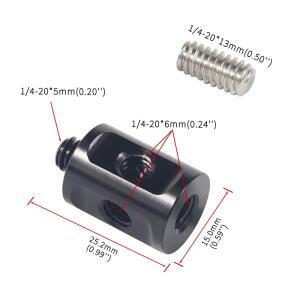 DLSR 숄더 리그용 호환 듀얼 1/4 나사 연결 어댑터 마운트 포커스 시스템 튜브로드 폴 커넥터 마이크 스탠