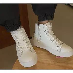 하이탑운동화 5cm 남성 스니커즈 남자 국산 키높이 청소년 신발 발목 지퍼 흰색efg534