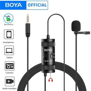 BOYA BY-M1 PRO II 라발리에 라펠 마이크, 휴대폰 PC 노트북 카메라용 유선 말하기 오디오 브이로그용, 3.5