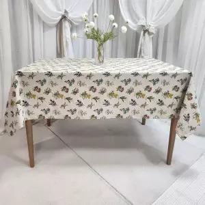 린넨식탁보 린넨테이블보 꽃무늬식탁보 플라워 4인