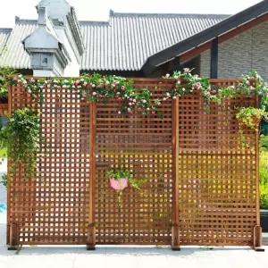 실외 파티션 가림막 방수 가리개 이동식 야외 펜스 탄화색 칸막이 대나무 나무 조경 카페