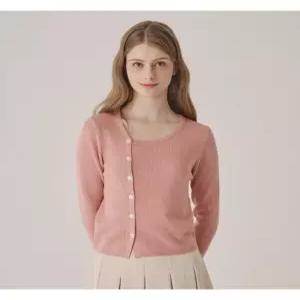 [숲][숲] 크롭 슬림핏 버튼 니트 (SB9GDE4)