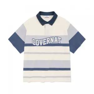 커버낫 COVERNAT 멀티 스트라이프 카라 티셔츠 라이트 블루 CO2402ST21LB