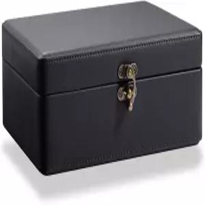 여성용 라모티 2단 주얼리 박스 반지 귀걸이 목걸이 및 팔찌용 분리형 트레이가 있는 플로팅 이펙트 가죽