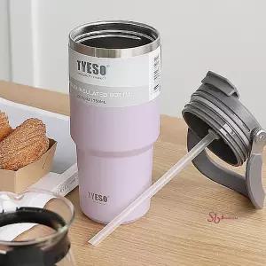 핸들텀블러 스텐 빨대 보온 손잡이 보냉 차량용 750ml 차텀블러 스포츠kar341