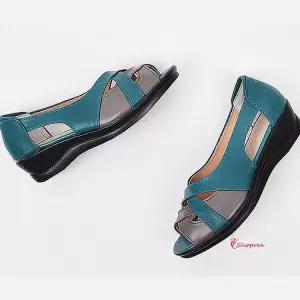 샌들 굽있는 가죽 4cm 여름 여자 엄마 중년 여성 구두 국산 발이 편한 정장 신발klm838