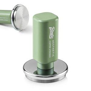 58MM 에스프레소 스틸 깊이 변조기 포터필터용 커피 리플 핸드 가능한 스프링 스테인리스 베이스가 조절 변조기 로드 녹색 있는 변조기